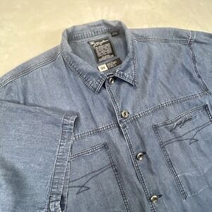 Kani Jeans Black Label 3XL Short‎ Sleeve Denim Button Up Shirt.